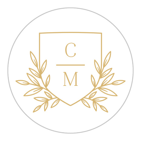 Botanical Crest Wedding Stickers