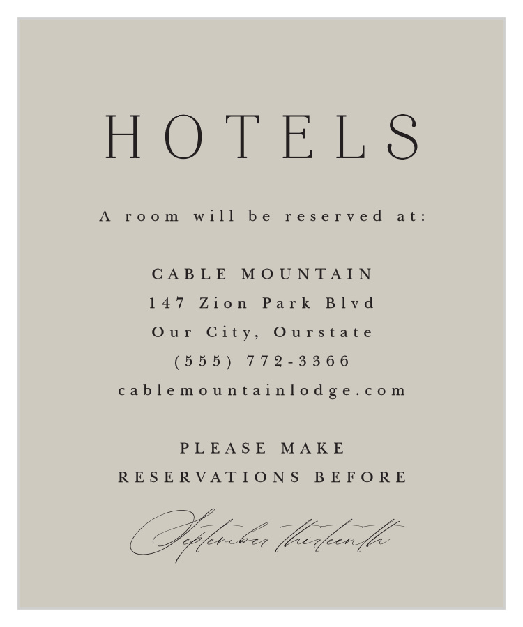 Still Waters Accommodation Cards