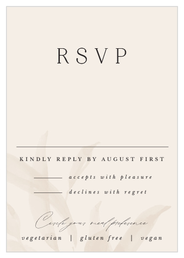 Get all of the names for your wedding guestlist easily when you send out our Still Waters Response Cards.