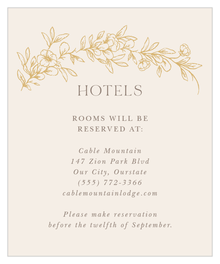 Romantic Garden Accommodation Cards