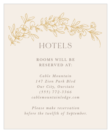 Romantic Garden Accommodation Cards