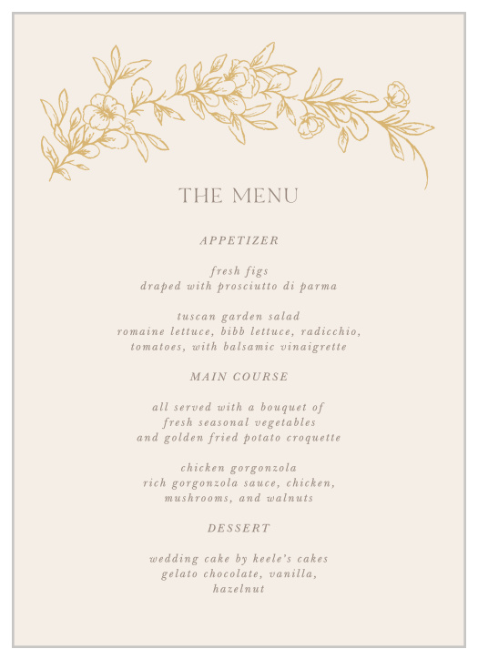 Our Romantic Garden Wedding Menus describe each delicious dish that will be served at your reception.