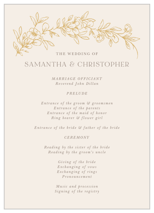 Romantic Garden Wedding Programs