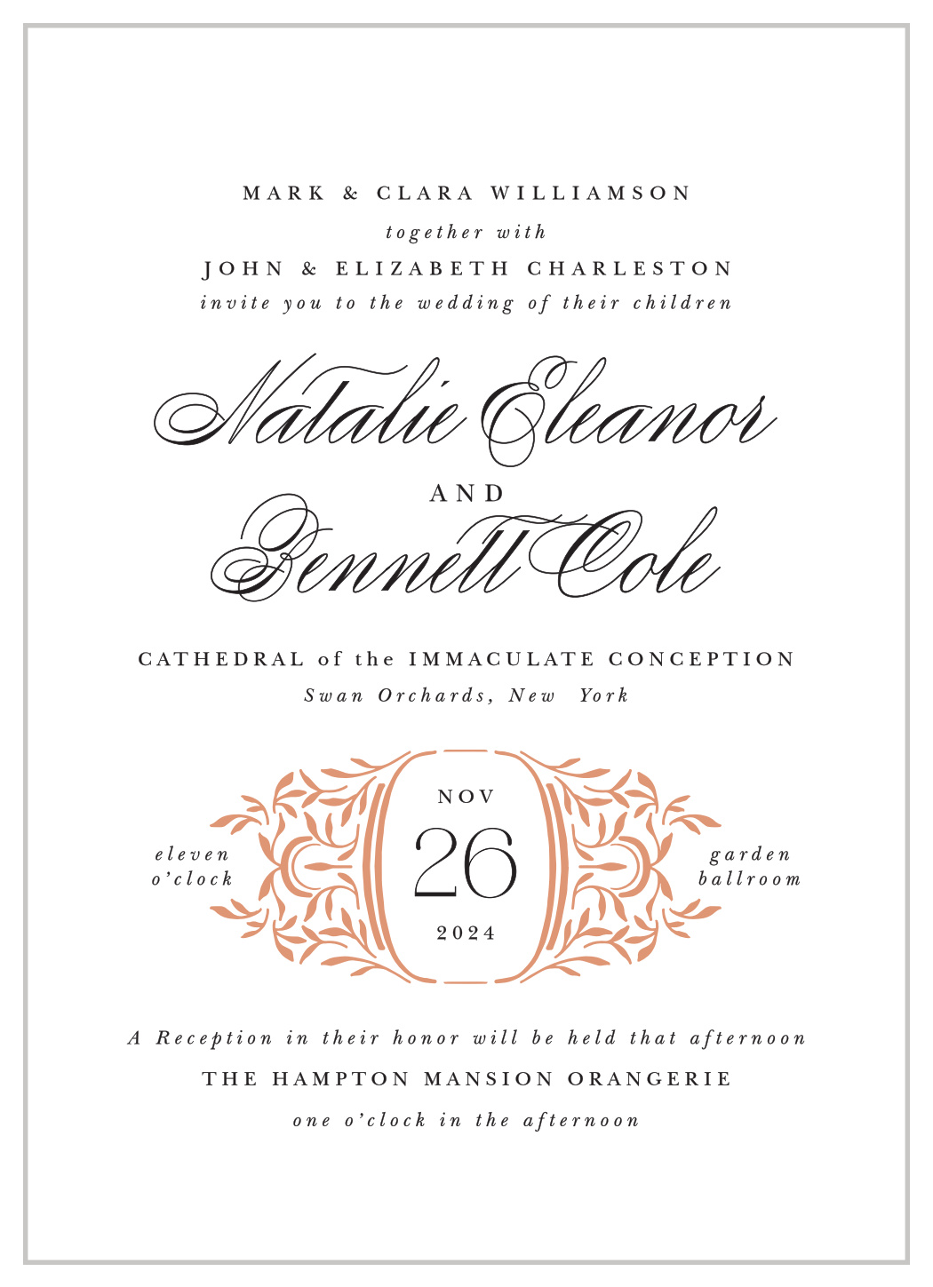 Fancy Filigree Wedding Invitations