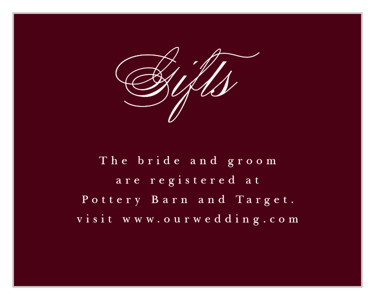 Fancy Filigree Registry Cards