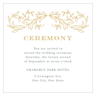 Swirling Vines Ceremony Cards