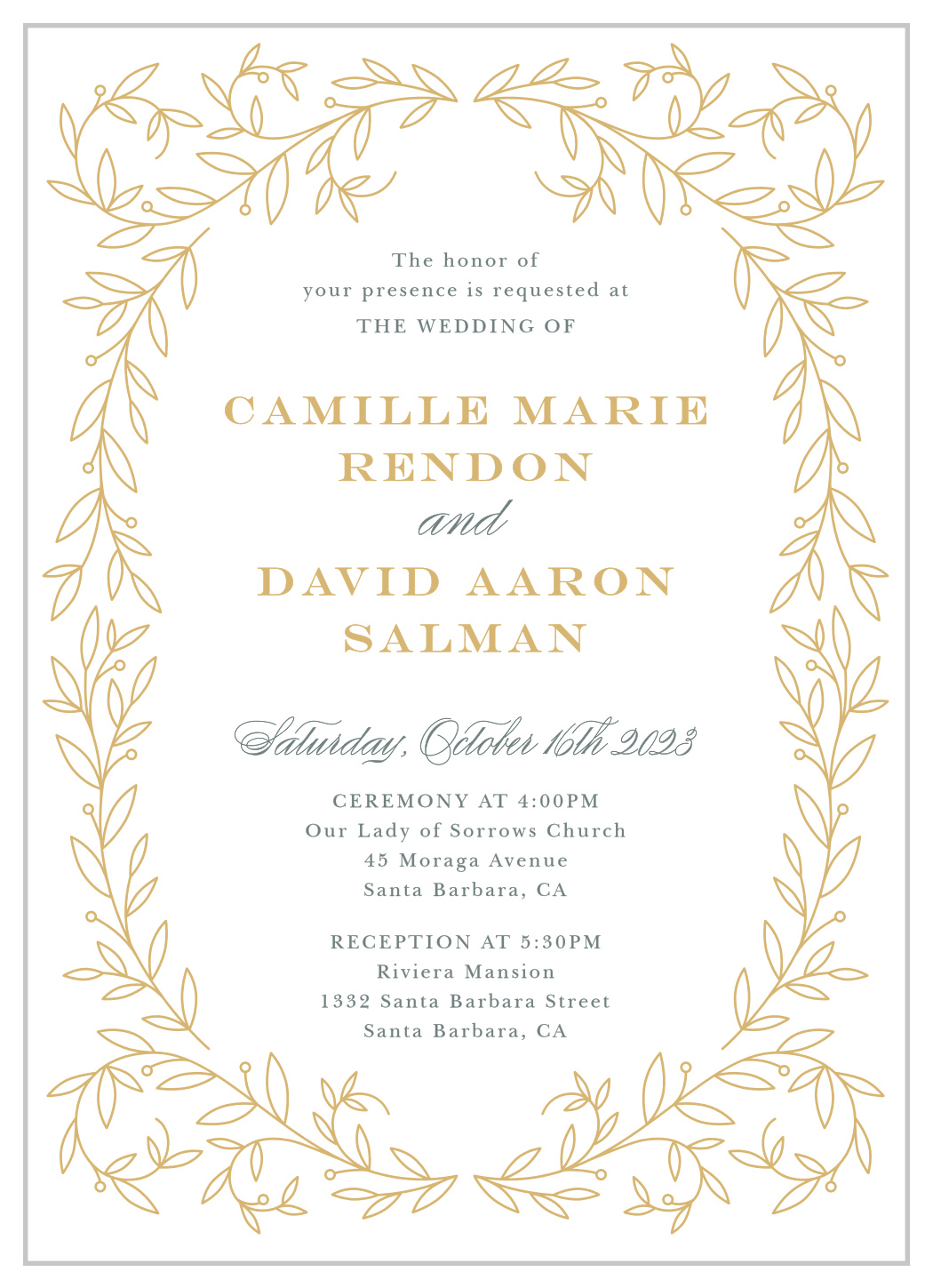 Swirling Vines Wedding Invitations