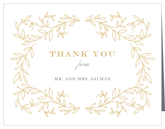 Swirling Vines Wedding Thank You Cards