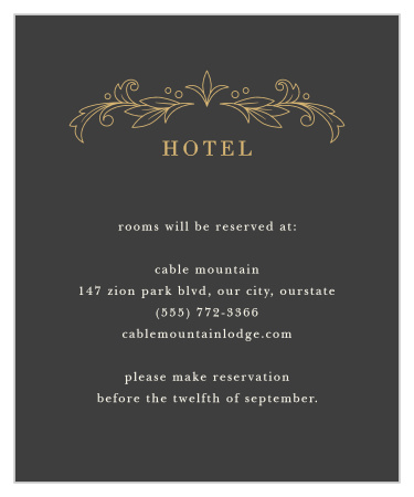 Ornate Baroque Accommodation Cards