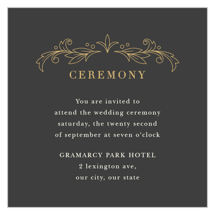 Ornate Baroque Ceremony Cards