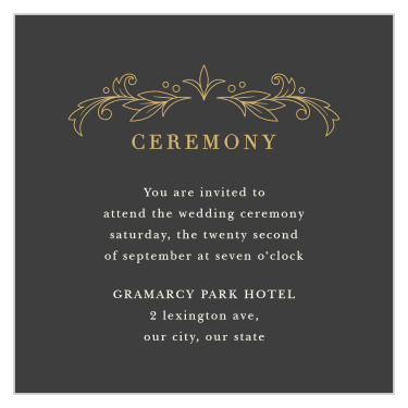 Ornate Baroque Ceremony Cards