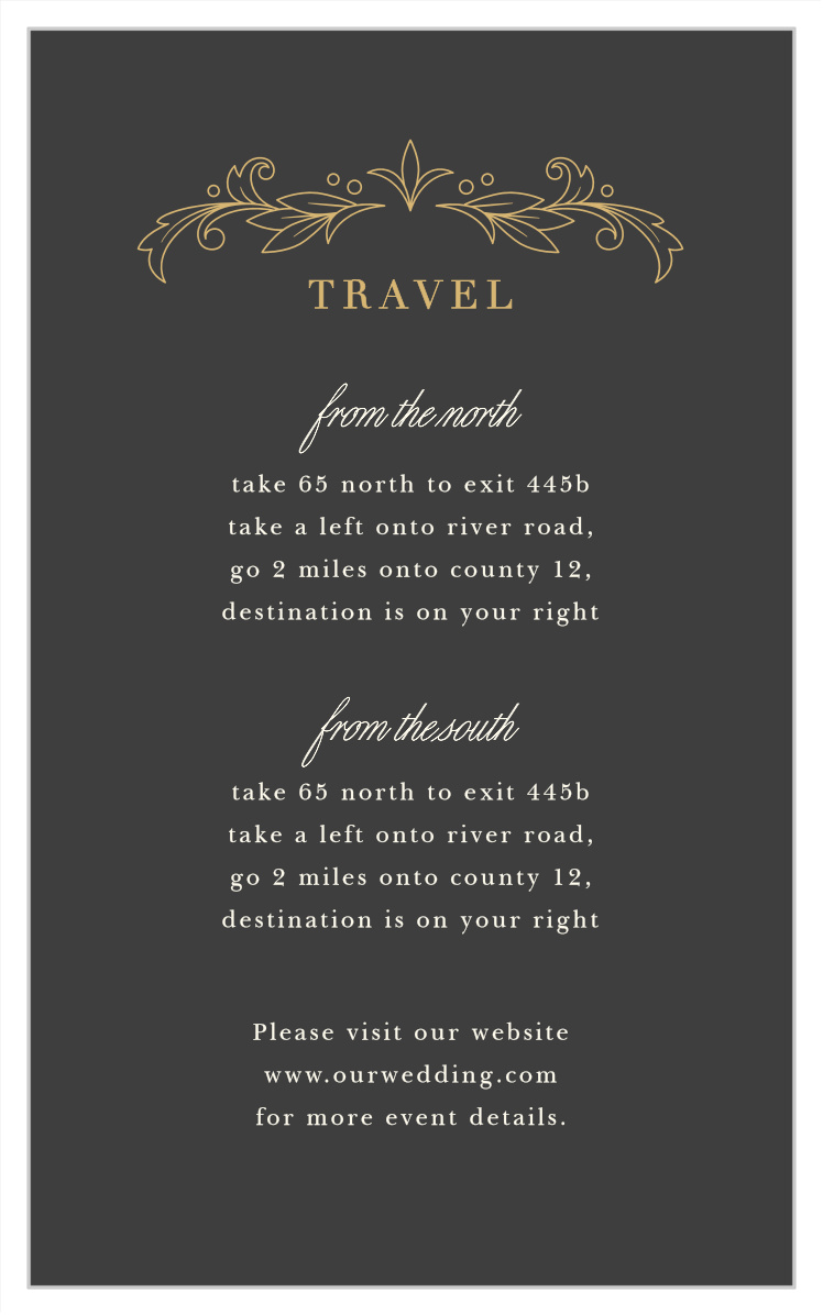Ornate Baroque Direction Cards