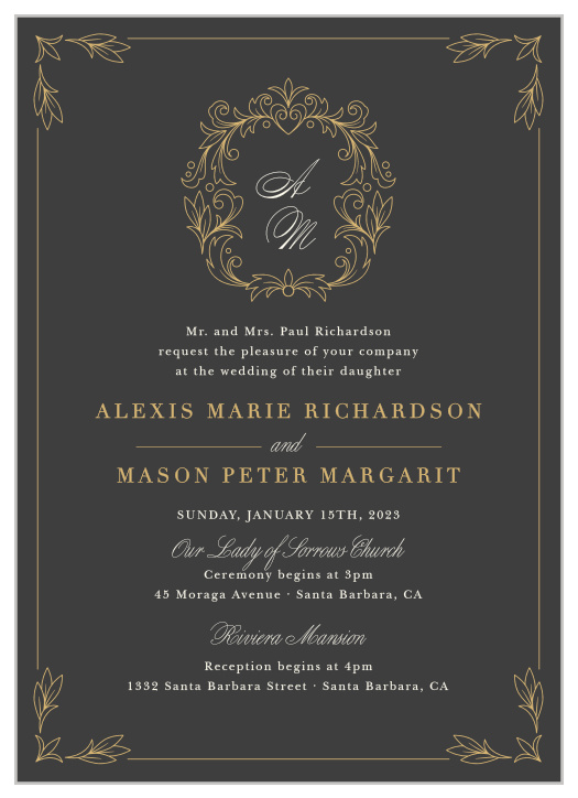 Create memories to last forever with our Ornate Baroque Wedding Invitations.
