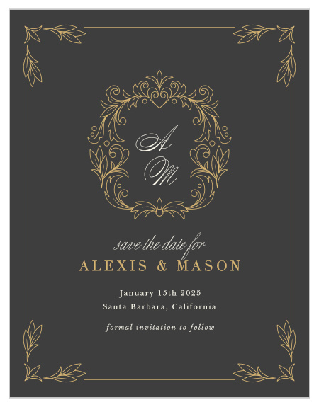 Create memories to last forever with our Ornate Baroque Save the Date Magnets.