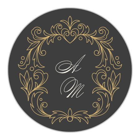Ornate Baroque Wedding Stickers