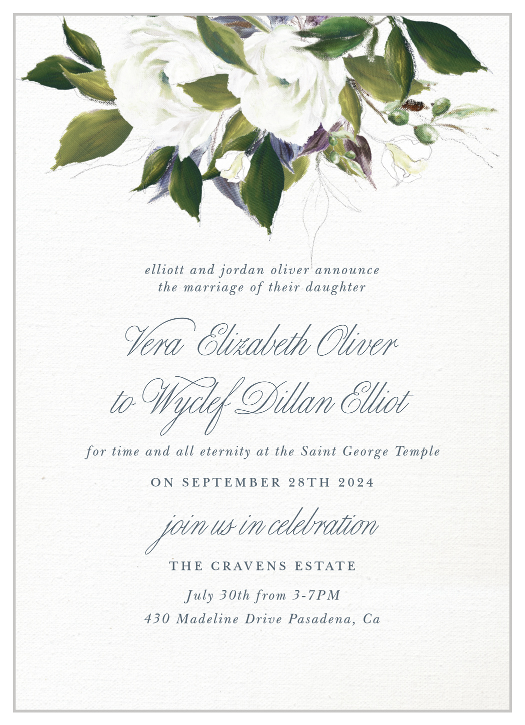 Elegant Aristocrat LDS Wedding Invitations