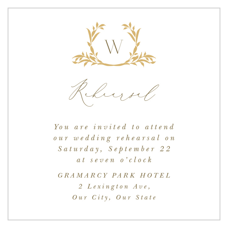 Golden Crest Rehearsal Cards