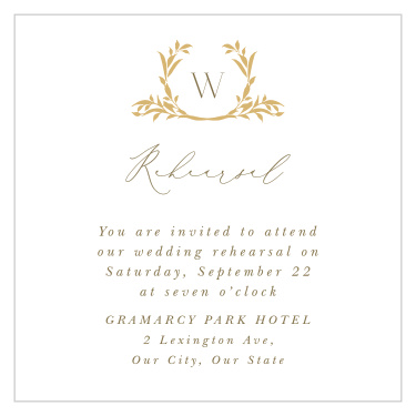 Golden Crest Rehearsal Cards