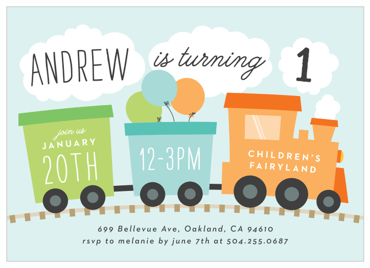 Our Choo Choo Train First Birthday Invitations bring close friends and family to celebrate your little one's upcoming special day.
