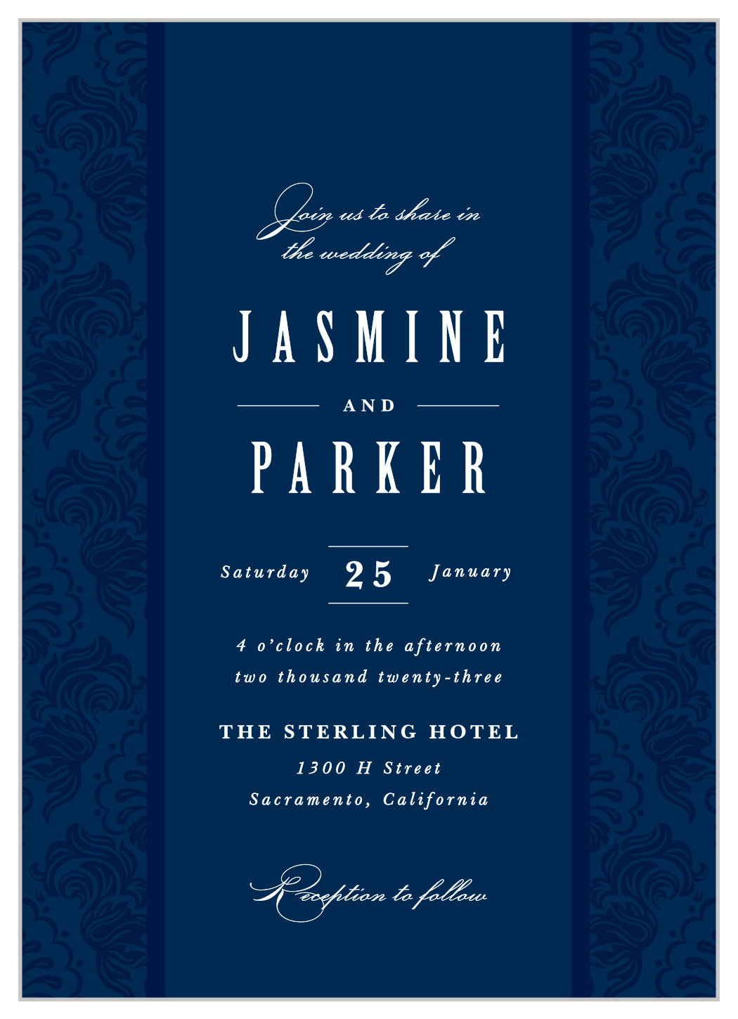 Ribbon & Damask Wedding Invitations