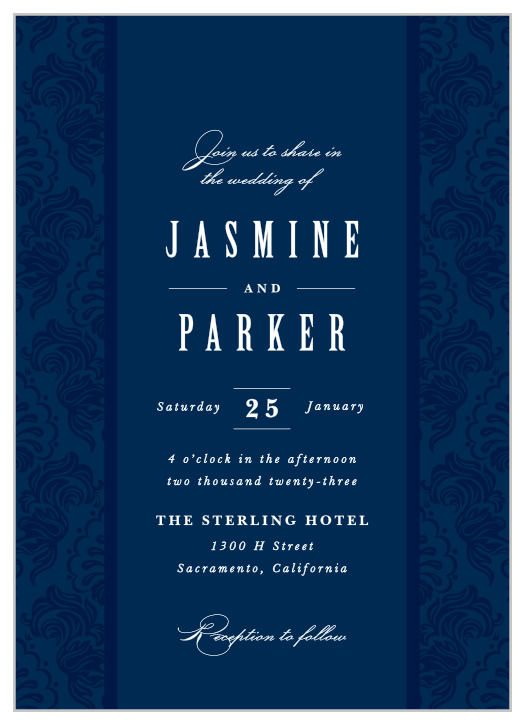 Ribbon & Damask Wedding Invitations