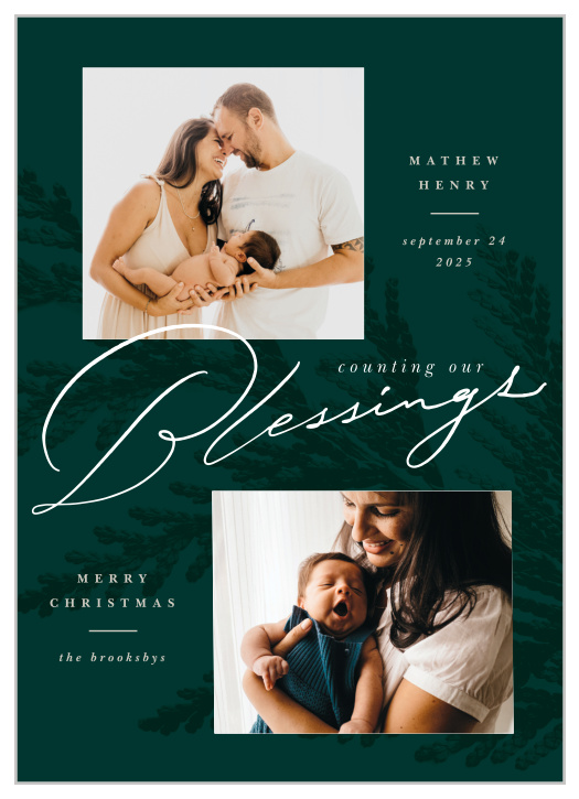 Share your joyous news with our Cypress Blessing Christmas Cards. 