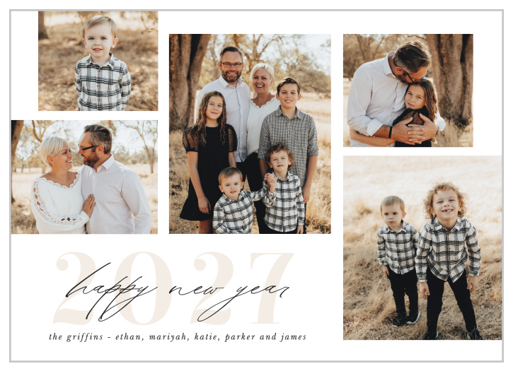 Ring in the new year with warm wishes for all your family and friends with our simply stylish Perfect Collage New Years Cards.