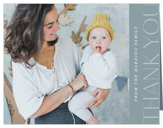Let family and friends know how much you appreciate their support of your newborn with our To the Right Birth Announcements.