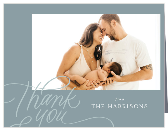 Our Fresh From Heaven Birth Announcement Thank You Cards let family and friends know how much you appreciate their support. 