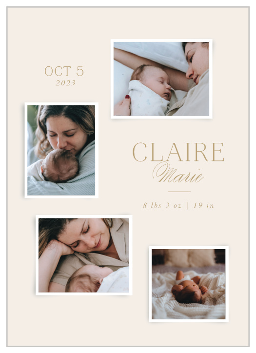 Let family and friends of your newborn baby with our Collected Memories Birth Announcements.