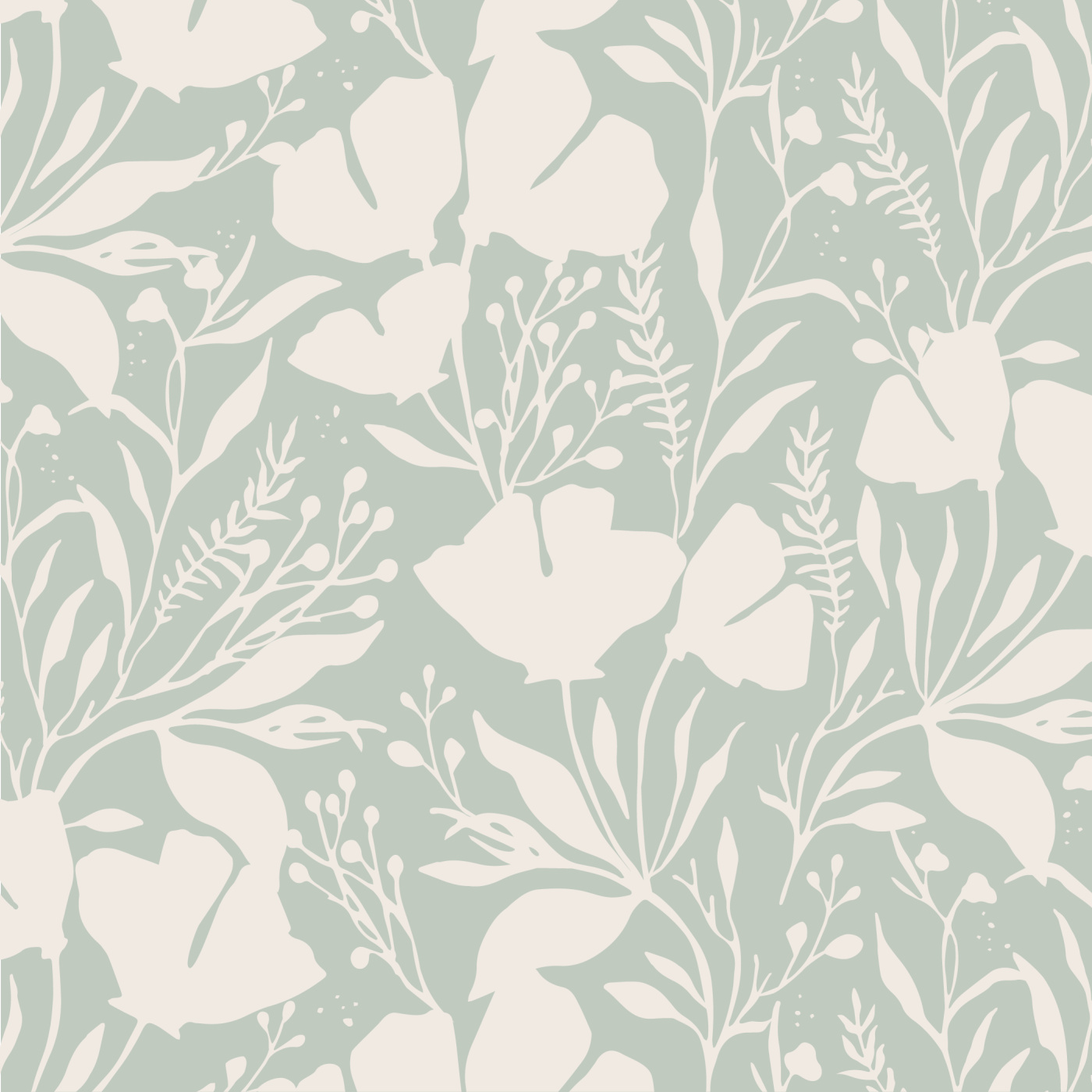 Silhouette Wildflowers Wallpaper