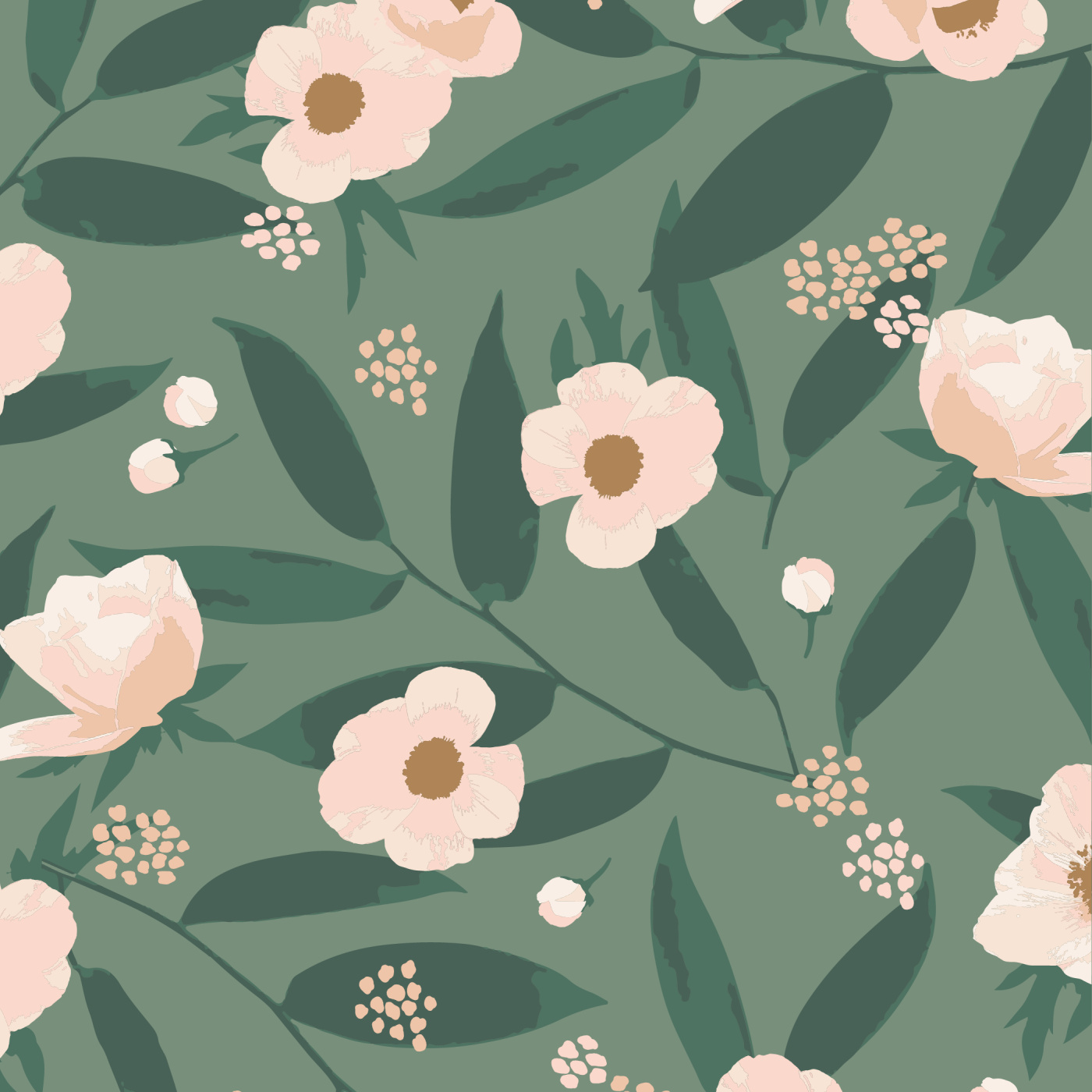 Green Fleur Wallpaper
