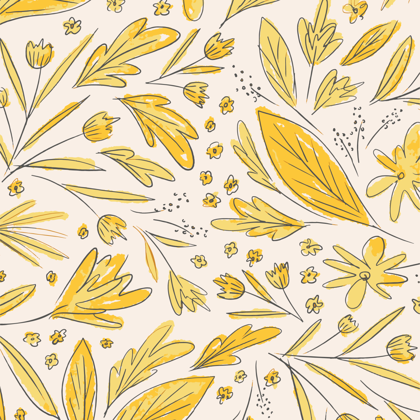 Sketchy Leaves Wallpaper