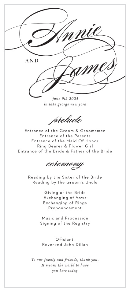 Our Swirling Simplicity Tea Wedding Programs are the perfect way to walk family and friends through every step of your ceremony. 