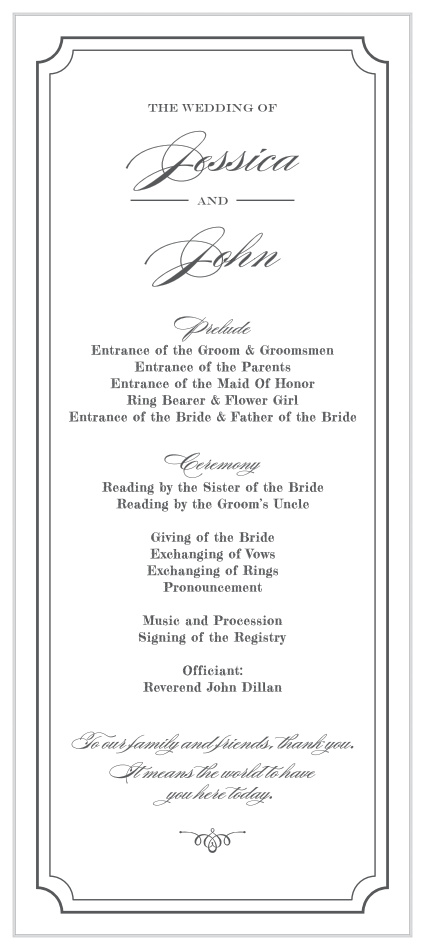 Set the stage for the perfect day with our Elegant Script Tea Wedding Programs. 