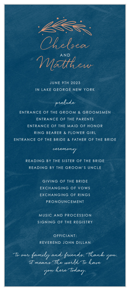 Walk your guests through each moment of your wedding ceremony with our beautiful Once Upon a Time Tea Wedding Programs. 