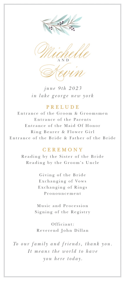 Our Geometric Union Wedding Programs keep family and friends up-to-date throughout your ceremony. 