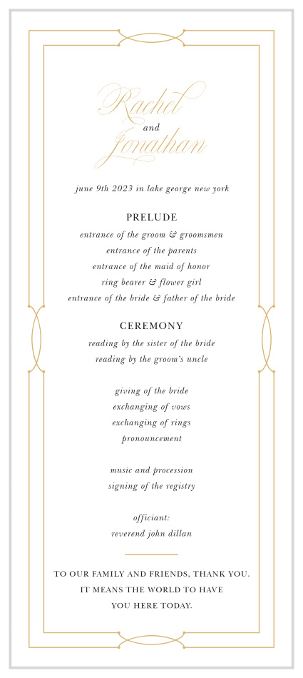 Let family and friends know every detail of your ceremony with our Love Knots Tea Wedding Programs.