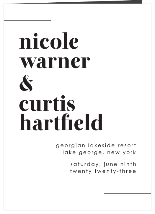 Our Mod Type Folded Wedding Programs walk family and friends through every step of your ceremony.