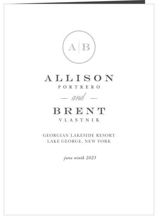 Our Minimalist Monogram Folded Wedding Programs are sure to keep family and friends up-to-date throughout your ceremony.