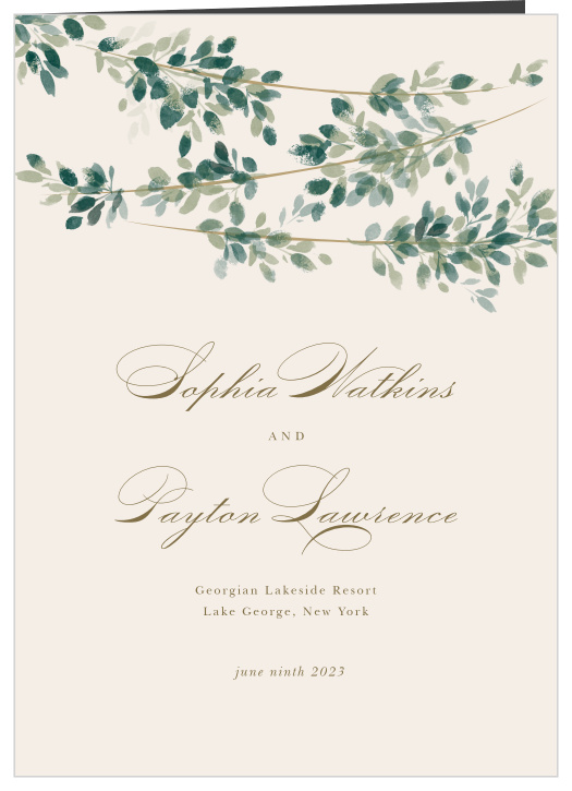 Our Hanging Canopy Folded Wedding Programs are sure to keep family and friends up-to-date throughout your ceremony.