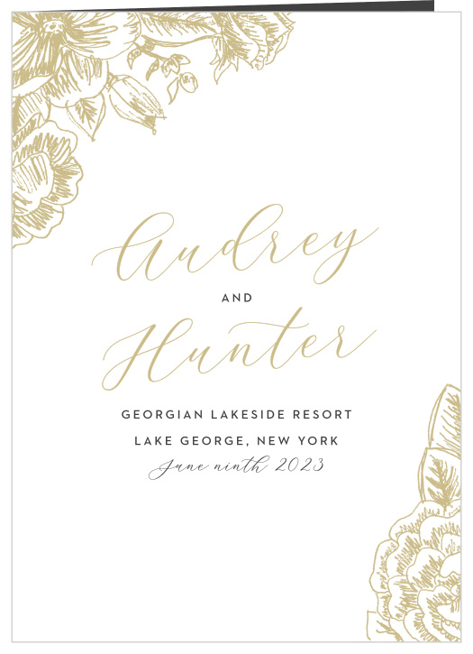 Be sure family and friends know every step of your ceremony with our Golden Wildflowers Folded Wedding Programs. 