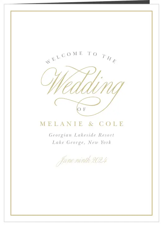 Set the stage for the day you'll never forget with our Completely Centered Folded Wedding Programs. 