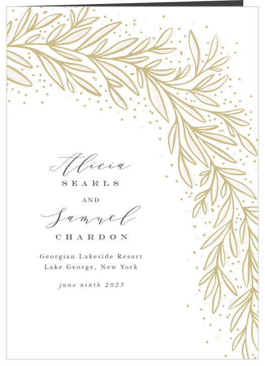 Create the day of your dreams with our Draped Leaves Folded Wedding Programs.