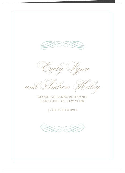 Keep all your guests on the same page with our Emily Swash Folded Wedding Programs.