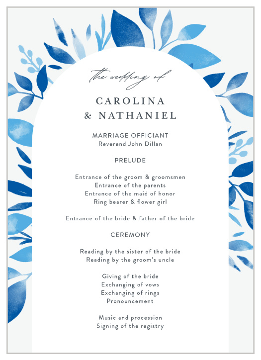 Walk family and friends through every step of your ceremony with our Botanic Love Wedding Programs. 