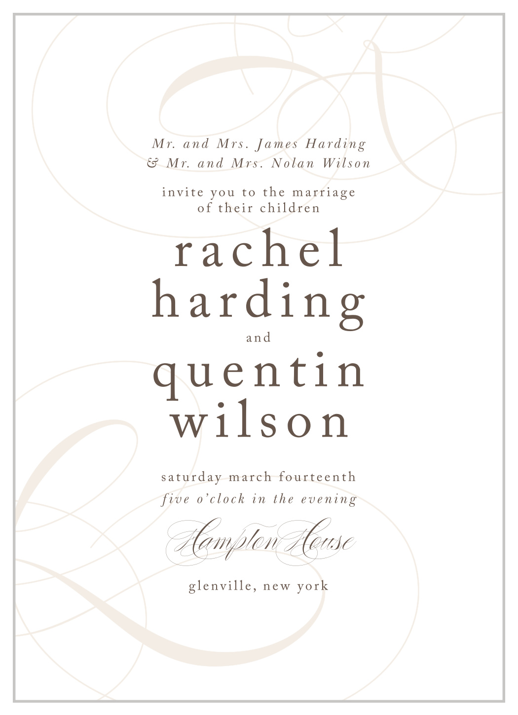 Charming Script Wedding Invitations