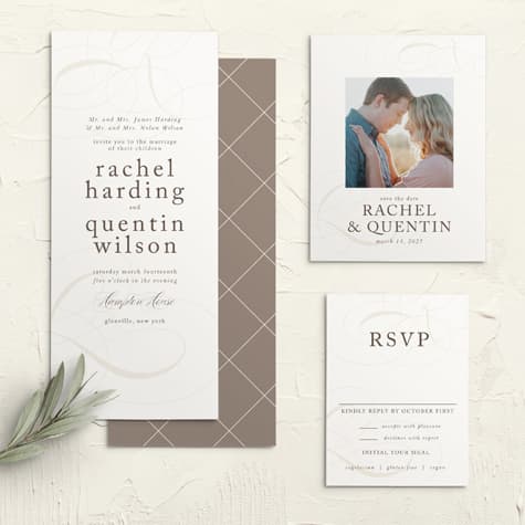 Charming Script Tea Wedding Invitations