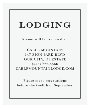 Citrus Celebration Accommodation Cards