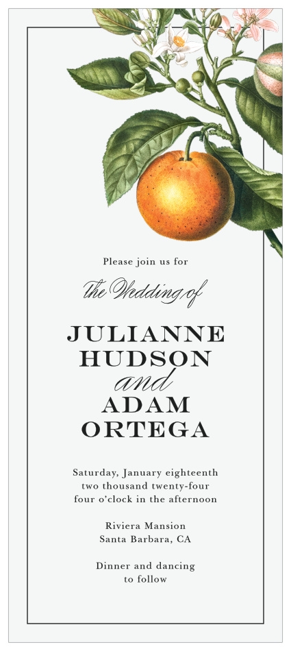 Our Citrus Celebration Tea Wedding Invitations gather friends and family members together for your special day! 
